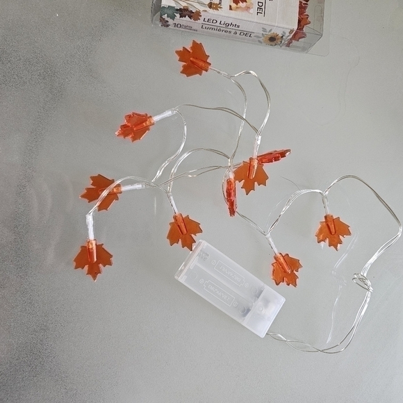 HELLO PUMPKIN FALL HARVEST FARMHOUSE DECOR W/GINGHAM PUMPKIN & MAPLE LEAF LIGHTS - Picture 7 of 9